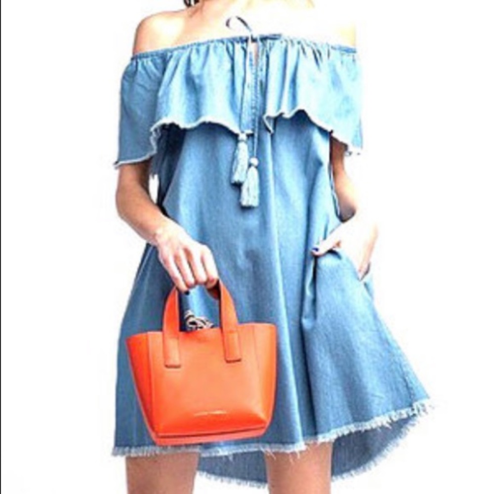 Denim Off The Shoulder Dress